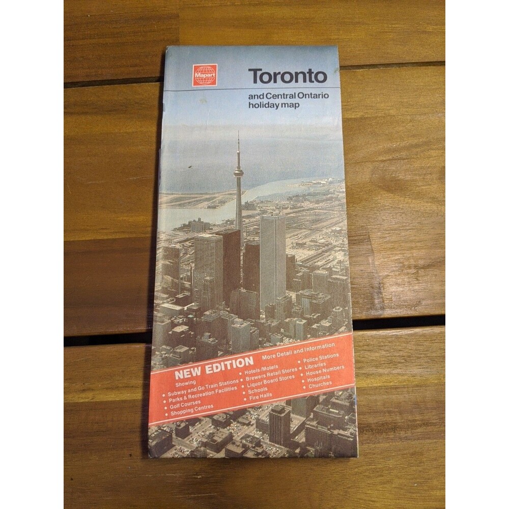 Vintage 1980 Toronto And Central Ontario Holiday Map Travel Brochure